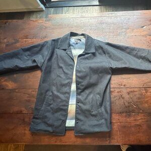 Johnny Suede Raw Denim Yard Coat – Dark Indigo – Mexican Print Liner Made in USA